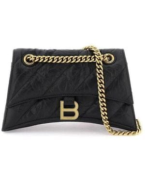 Balenciaga Crush Small Shoulder Bag - Black