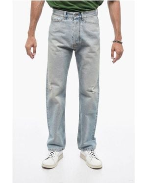 Palm Angels Loose Fit Monogram Jeans 21 Cm - Blue