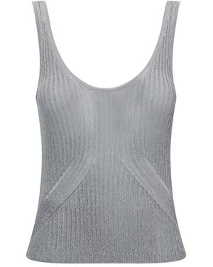 Pinko Metallic Knit Top - Gray