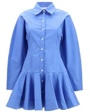 ganni blue feather dress GANNI Blue Floral Dress