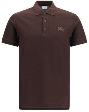 Burberry Brown Cotton Polo Shirt