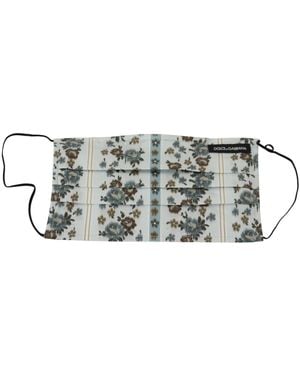 Dolce & Gabbana Chic Floral Pleated Cotton Face Mask - Black