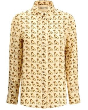 Valentino Shirt | Pattern | Crepe De Chine Petit C - Metallic