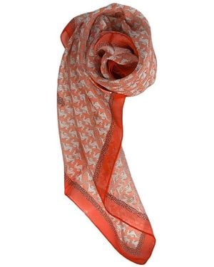 Borbonese Red Silk Scarf