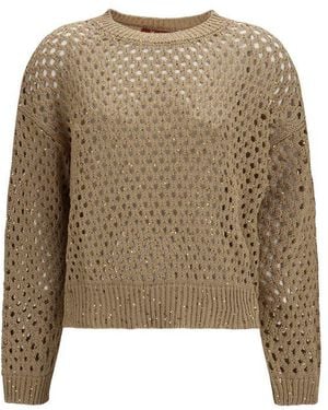 Max Mara Beige Cotton Sweatshirt - Natural