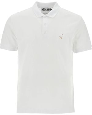 Moschino Cotton Polo With Delicate Embroidery - White