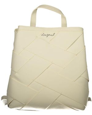 Desigual Bianco Poliuretano Female Mini Backpack - Natural