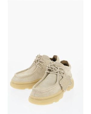Burberry Suede Wallabee Shoes With Rubber Sole - Natural