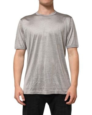 Dolce & Gabbana Beige Hazelnut Cotton Shortsleeve Shirt T - Gray