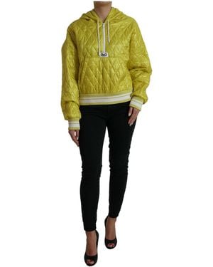 Dolce & Gabbana Nylon Quilted Hooded Pullover Jacket - Yellow
