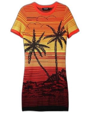 Desigual Red Viscose Midi
