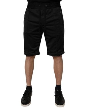 Dolce & Gabbana Casual Shorts Cuffed Hem - Black