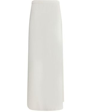 Max Mara White Viscose Long Skirt