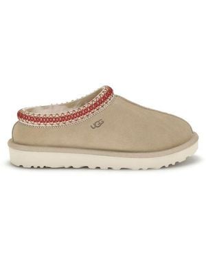UGG Beige Calf Leather Bos Taurus Mules - Natural