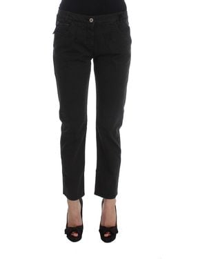 CoSTUME NATIONAL Black Cotton Capri Cropped Denim Jeans