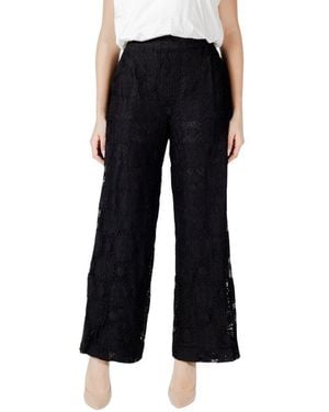 VILA CLOTHES Black Cotton Casual Trousers
