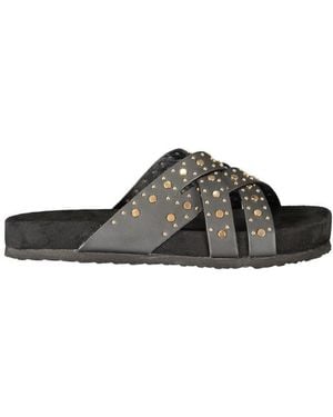 Laura Biagiotti Black Polyurethane 's Sandal - Brown