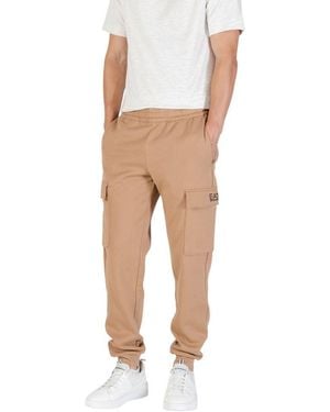 EA7 Beige Cotton Joggers (workout Pants) - Natural