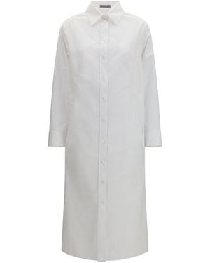 Balenciaga White Cotton Casual Dress - Gray