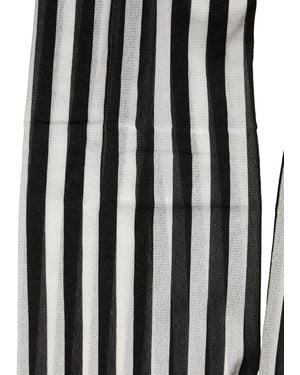 Dolce & Gabbana Black White Stripes Tights Stocking Pantyhose Socks