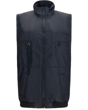MM6 by Maison Margiela Black Polyamide Sleeveless Jacket - Blue