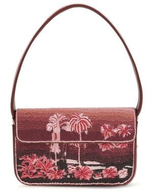 STAUD Multicolour Glass Shoulder Bag - Red
