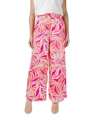 ONLY Multicolour Recycled Polyester Casual Trousers - Pink