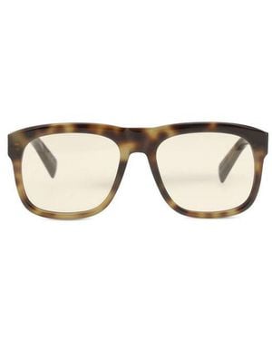 Saint Laurent Brown Acetate Sunglasses - Metallic