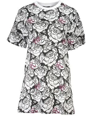 Roberto Cavalli White Cotton Dress - Grey