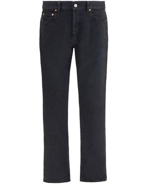 Saint Laurent Black Cotton Slim Fit Jeans - Blue