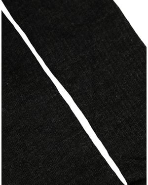 Dolce & Gabbana Black Wool Dg Logo Mid Calf Accessory Socks