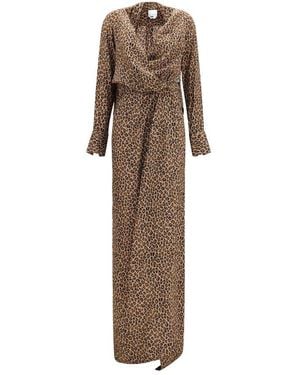 Sa Su Phi Beige Silk Long Dress - Natural