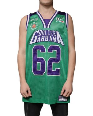 Dolce & Gabbana Green Polyester Jersey Sleeveless T