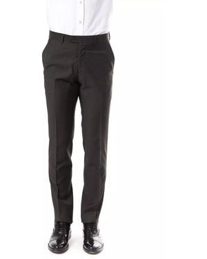 Uominitaliani Grey Wool Men's Suit Pant - Black