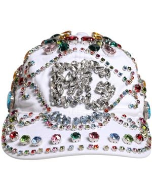 Dolce & Gabbana Crystal Embellish Baseball Cap - White