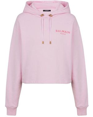 Balmain Flocked Paris Sweatshirt - Pink