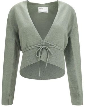 Extreme Cashmere Bicolour Cashmere Cardigan - Green