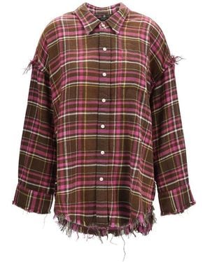 R13 Cotton Pattern Shirt - Brown