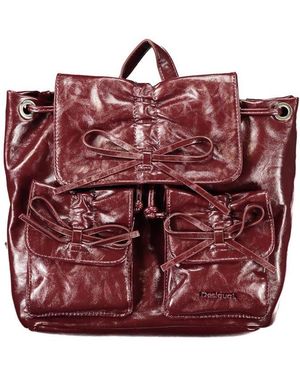 Desigual Burgundy Polyurethane Backpack - Red