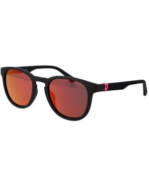 Police Black Plastic Sunglasses - Red