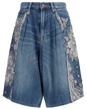 R13 Cotton Bermuda Shorts - Blue