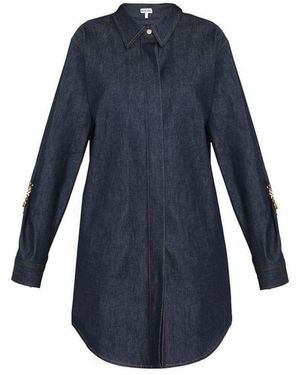 Loewe Denim Chain Shirt Dress - Blue
