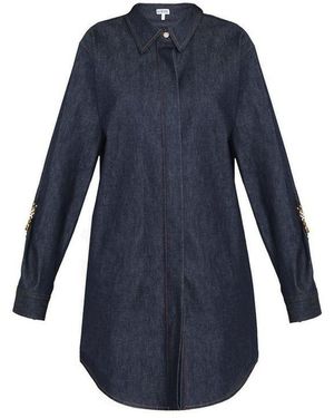 Loewe Denim Chain Shirt Dress - Blue