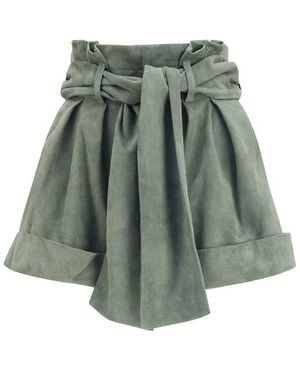 Balmain High-Waisted Shorts - Green