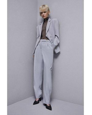 Patrizia Pepe Bicolour Polyester Blazer - Grey