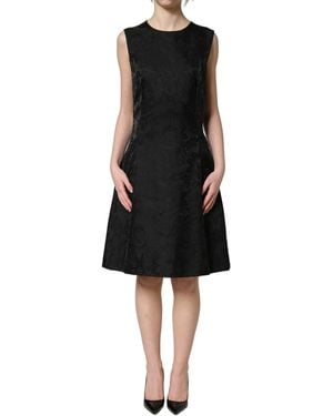 Dolce & Gabbana Black Floral Jacquard Sleeveless A