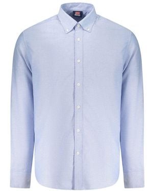 Norway 1963 Azzurro Cotton Men Shirt - Blue