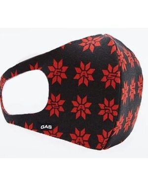Gas Black Cotton Facemask - Red