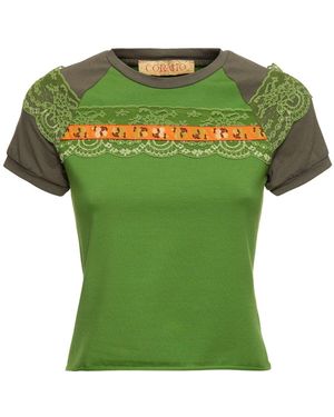 Cormio Cotton Jersey Raglan T - Green