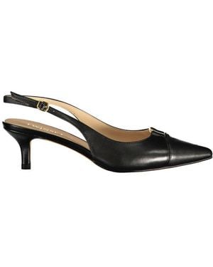 Twinset Black Leather Sandal